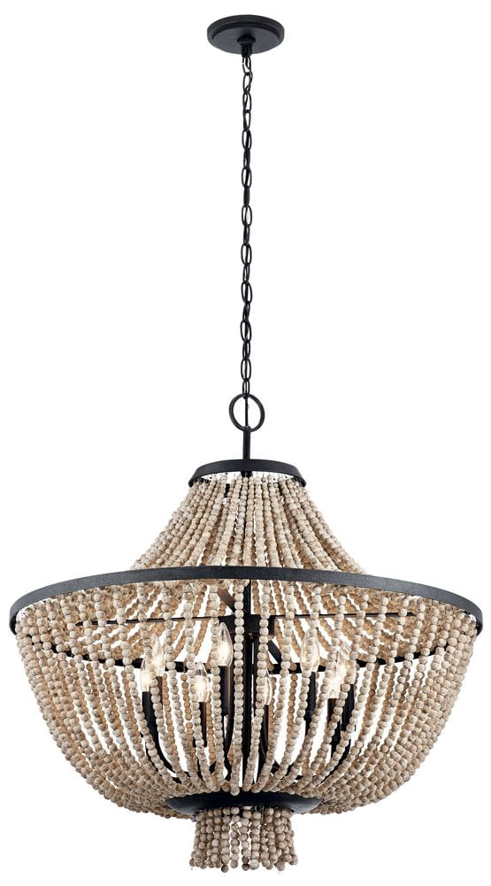 Elegant Black Crystal 8-Light Transitional Chandelier