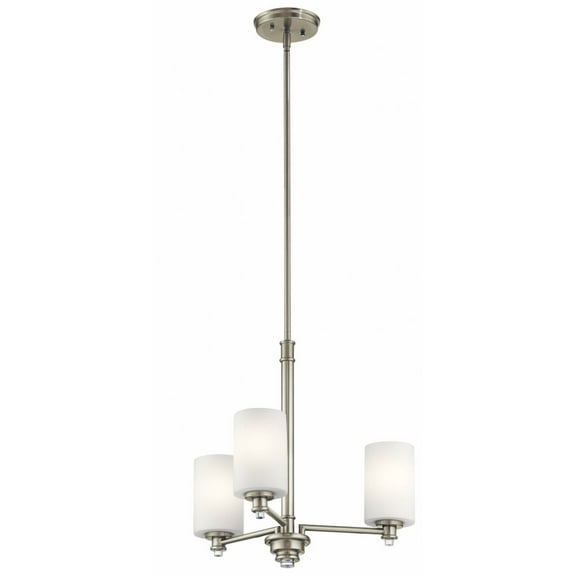 43922NI Kichler Lighting Joelson - 3 Light Small Chandelier - with Transitional inspirations - 18.5 inches tall by 20 inches wide-Brushed Nickel