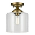 thumbnail image 1 of 44033NBR Kichler Lighting Winslow - 1 light Semi-Flush Mount - 10.5 inches tall by 8.5 inches wide-Natural Brass Finish, 1 of 7