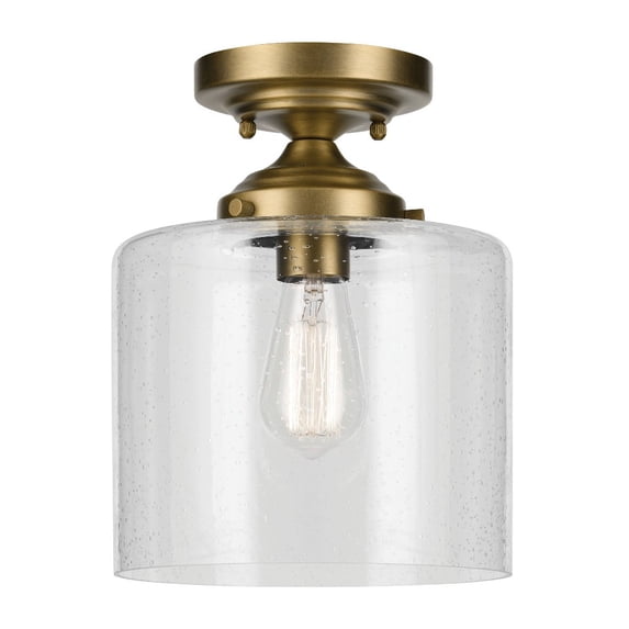 44033NBR Kichler Lighting Winslow - 1 light Semi-Flush Mount - 10.5 inches tall by 8.5 inches wide-Natural Brass Finish