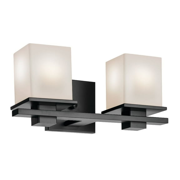 45150BK Kichler Lighting Tully - 2 light Bath Bar - 6.5 inches tall by 15 inches wide-Black Finish