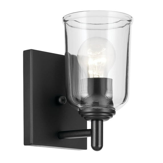 45572BKCLR Kichler Lighting Shailene - 1 Light Wall Sconce-8.25 Inches Tall and 5 Inches Wide-Black Finish