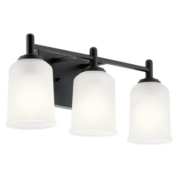 45574BK Kichler Lighting Shailene - 3 Light Bath Vanity Approved for Damp Locations - with Transitional inspirations - 8.25 inches tall by 21 inches