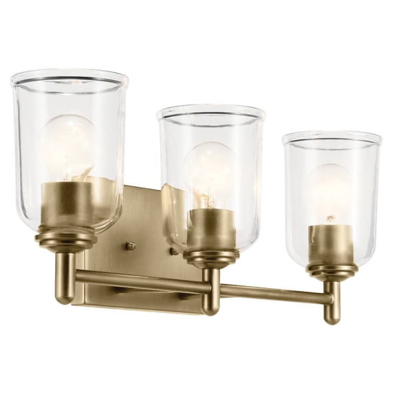 45574NBRCLR Kichler Lighting Shailene - 3 Light Bath Vanity-8.25 Inches Tall and 21 Inches Wide-Natural Brass Finish