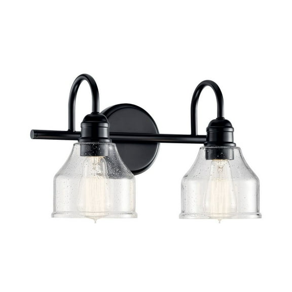 45972BK Kichler Lighting Avery - 2 Light Bath Vanity Approved for Damp Locations - with Vintage Industrial inspirations - 14.75 inches wide-Black