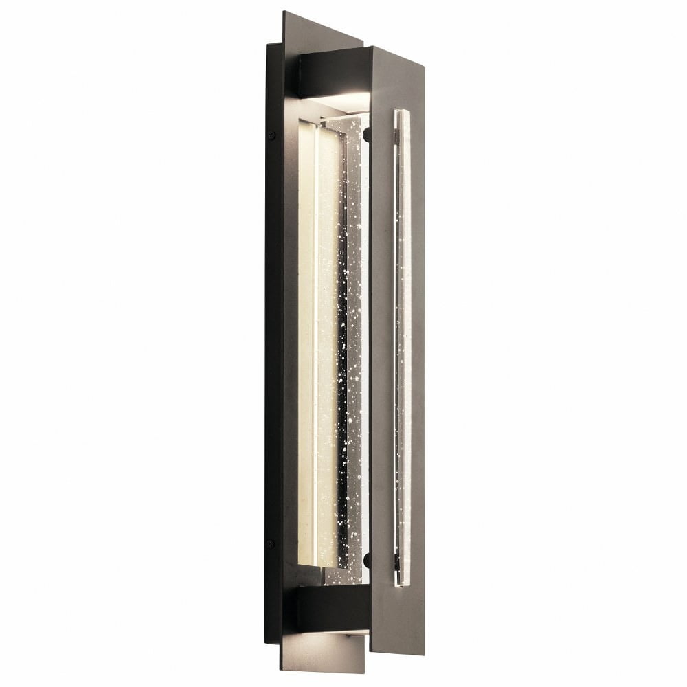 Transitional Olde Bronze 23" LED Outdoor Wall Sconce with Clear Seeded Glass