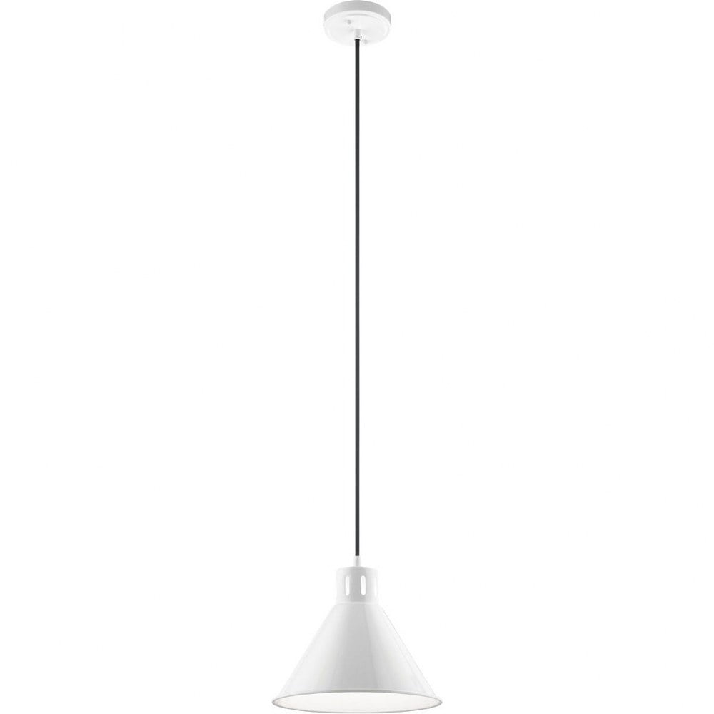 Zailey 10.75" Black and White Transitional Bowl Pendant Light
