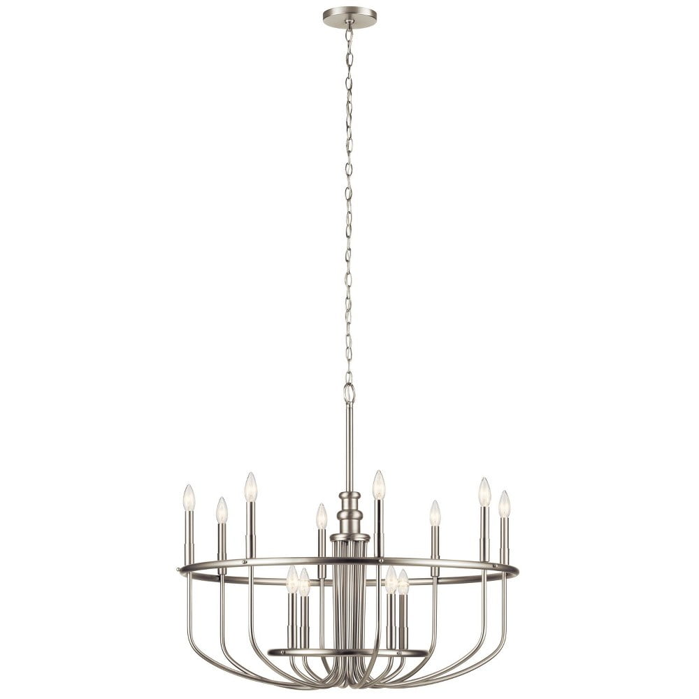 Capitol Hill Brushed Nickel 12-Light Candle Style Chandelier