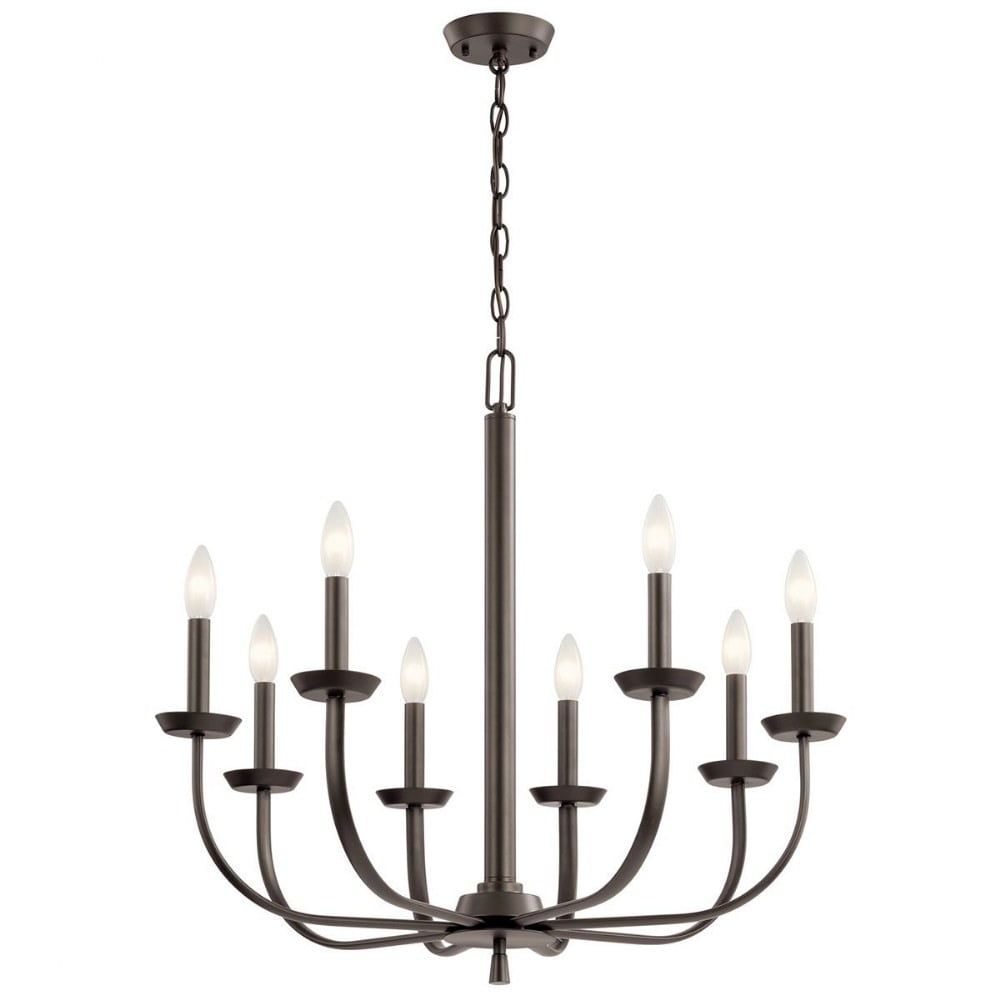 Olde Bronze 8-Light Candle Chandelier with Steel Frame