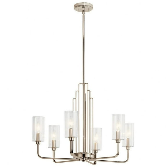 Kimrose 6-Light Transitional Chandelier in Polished Nickel