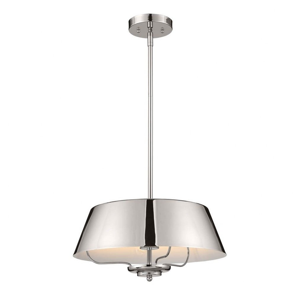 Luella 3-Light Polished Nickel Drum Pendant
