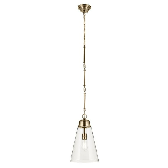52661CPZCLR Kichler Lighting Marsailli - 1 Light Pendant-19 Inch Tall and 11.5 Inch Wide-Champagne Bronze Finish-Clear Glass Color