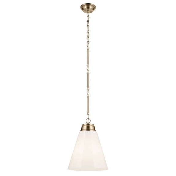 52662CPZ Kichler Lighting Marsailli - 1 Light Pendant-19.75 Inch Tall and 15.75 Inch Wide-Champagne Bronze Finish-Cased Opal Glass Color