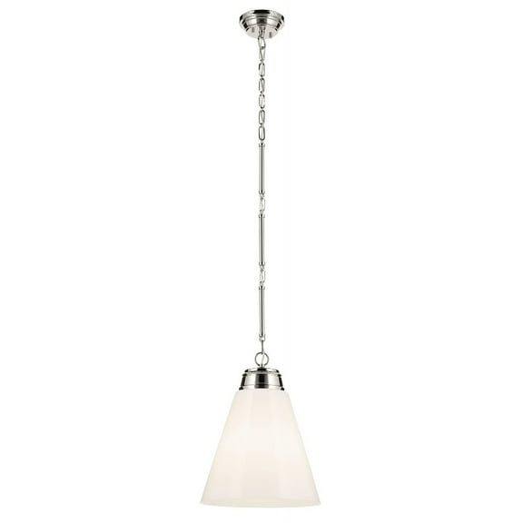 52662PN Kichler Lighting Marsailli - 1 Light Pendant-19.75 Inch Tall and 15.75 Inch Wide-Polished Nickel Finish-Cased Opal Glass Color