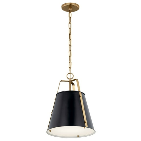 52710BK Kichler Lighting Etcher - 1 Light Pendant-17 Inches Tall and 13 Inches Wide-Black Finish