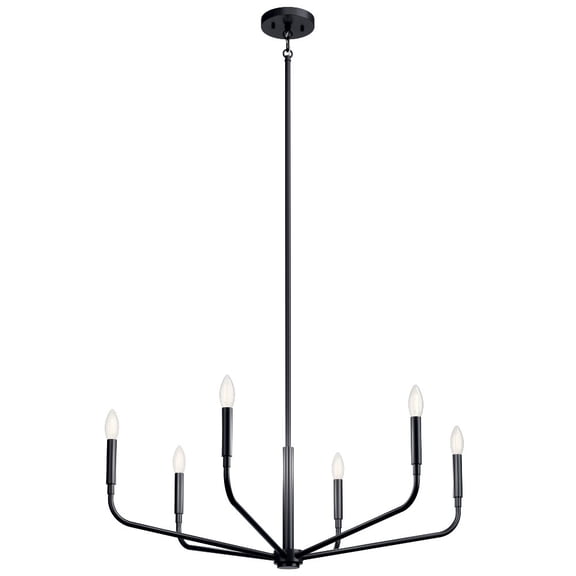 52718BK Kichler Lighting Madden - 6 Light Chandelier-17.5 Inches Tall and 32 Inches Wide-Black Finish