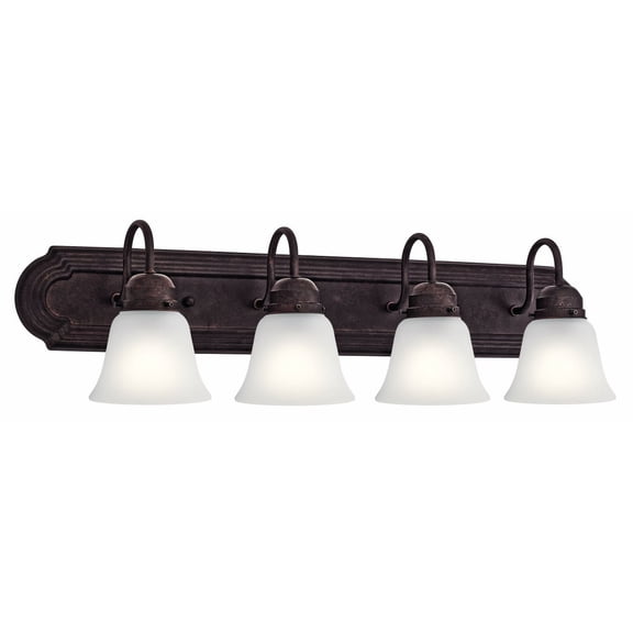 5338TZS Kichler Lighting 4 Light Bath Vanity Approved for Damp Locations - with Traditional inspirations - 8 inches tall by 30 inches wide-Tannery