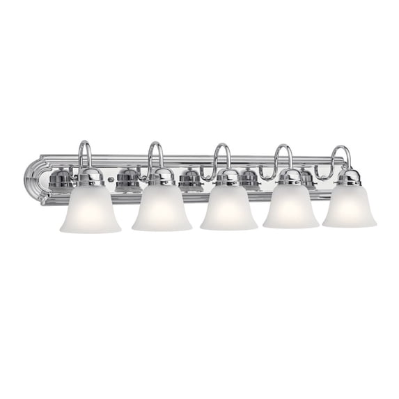 5339CHS Kichler Lighting 5 Light Bath Vanity Approved for Damp Locations - with Traditional inspirations - 8 inches tall by 36 inches wide-Chrome