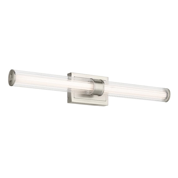 55197NILED Kichler Lighting Laurene - 96W 2 LED Fluted Glass Large Linear Bath Vanity-5 Inch Tall and 31 Inch Wide-Brushed Nickel Finish
