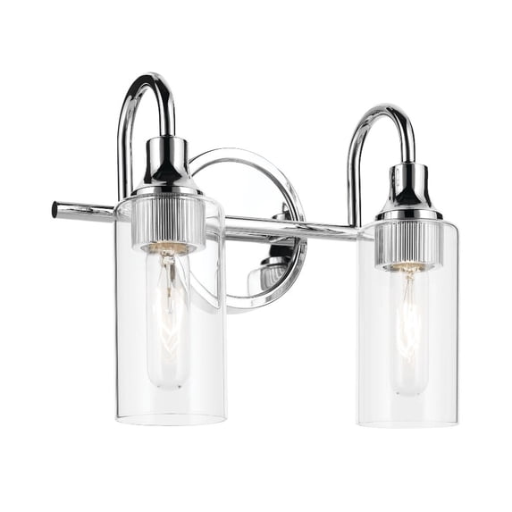 55210CH Kichler Lighting Kavi - 2 Light Bath Vanity-10 Inch Tall and 12.5 Inch Wide-Chrome Finish