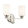 thumbnail image 1 of 55225NI Kichler Lighting Gioe - 2 Light Bath Vanity-10.5 Inch Tall and 14.25 Inch Wide-Brushed Nickel Finish-White Glass Color, 1 of 4