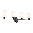 thumbnail image 1 of 55227BK Kichler Lighting Gioe - 4 Light Bath Vanity-10.5 Inch Tall and 32.25 Inch Wide-Black Finish-White Glass Color, 1 of 6
