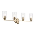 thumbnail image 1 of 55227CPZFLU Kichler Lighting Gioe - 4 Light Bath Vanity-10.5 Inch Tall and 32.25 Inch Wide-Champagne Bronze Finish-Clear Fluted Glass Color, 1 of 6