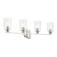 thumbnail image 1 of 55227NIFLU Kichler Lighting Gioe - 4 Light Bath Vanity-10.5 Inch Tall and 32.25 Inch Wide-Brushed Nickel Finish-Clear Fluted Glass Color, 1 of 4
