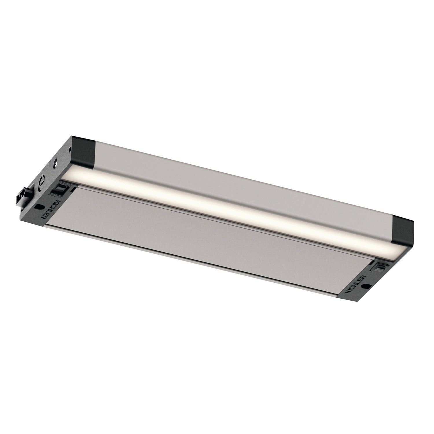 Polished Nickel 12" LED Under Cabinet Light with Dimmable White Shade