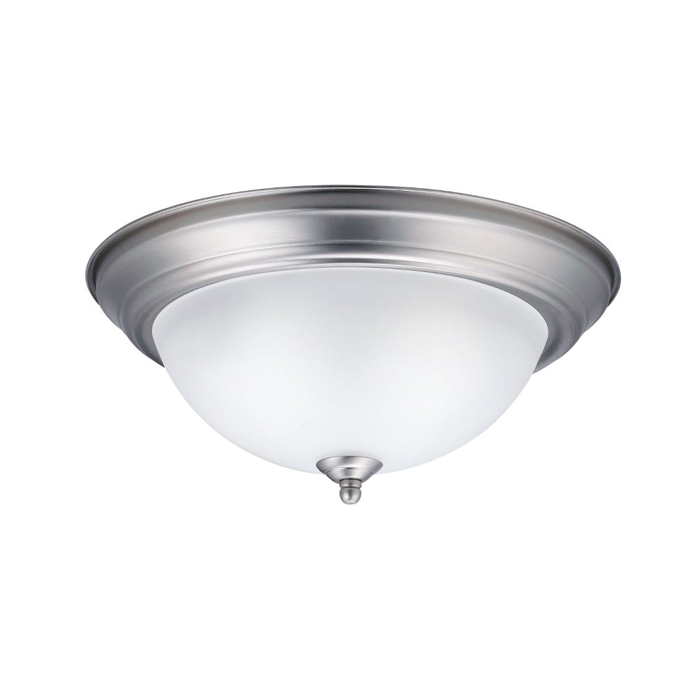 Transitional 13'' Black and Brushed Nickel 2-Light Flush Mount Ceiling Fixture