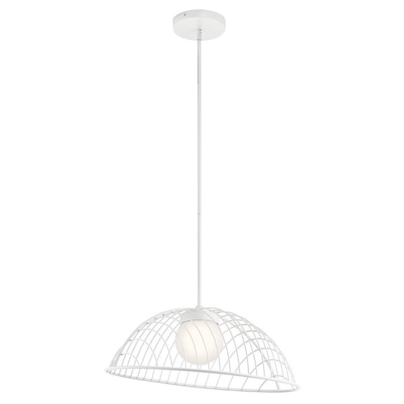 84095WH Elan Lighting Clevo - 24 Inch 11W 1 LED Pendant-White Finish
