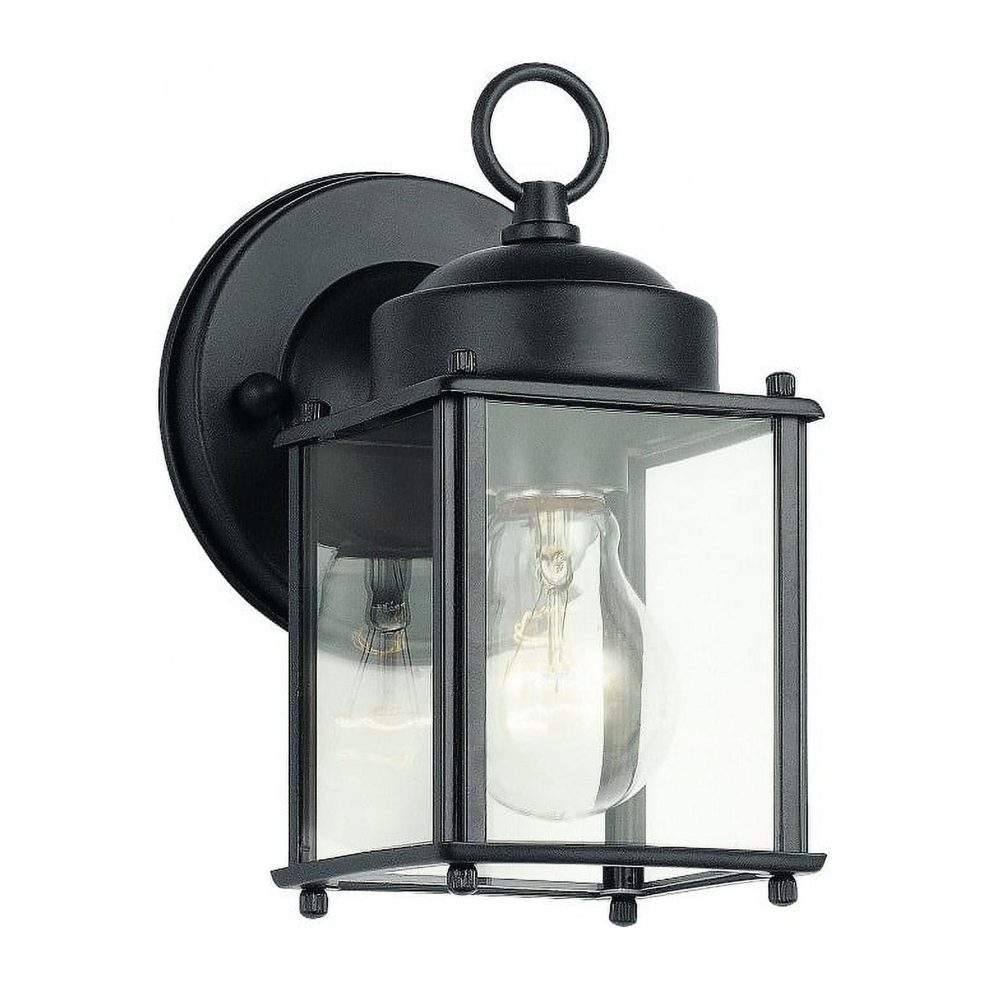 Black and Bronze 8.25" Traditional Outdoor Wall Lantern