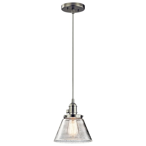 43851NI Kichler Lighting Avery - 1 light Mini Pendant - with Vintage Industrial inspirations - 8.75 inches tall by 8.25 inches wide-Brushed Nickel
