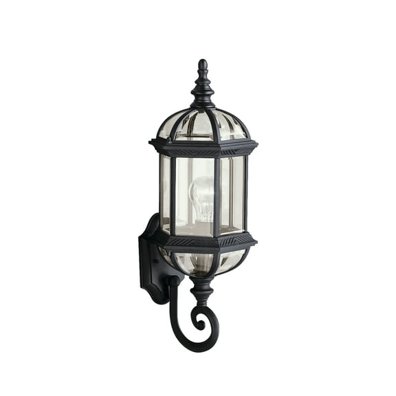 Kichler Barrie 21.75" 1 Light Black Outdoor Wall Sconce with Clear Beveled Glass