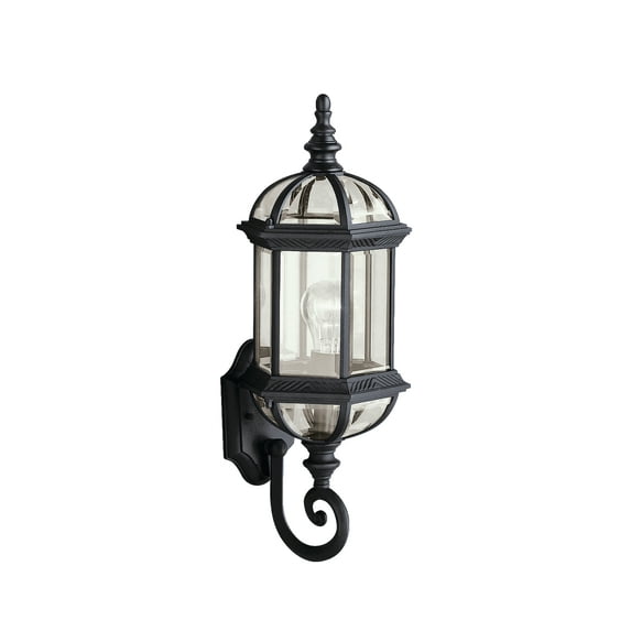 Kichler Barrie 21.75" 1 Light Black Outdoor Wall Sconce with Clear Beveled Glass