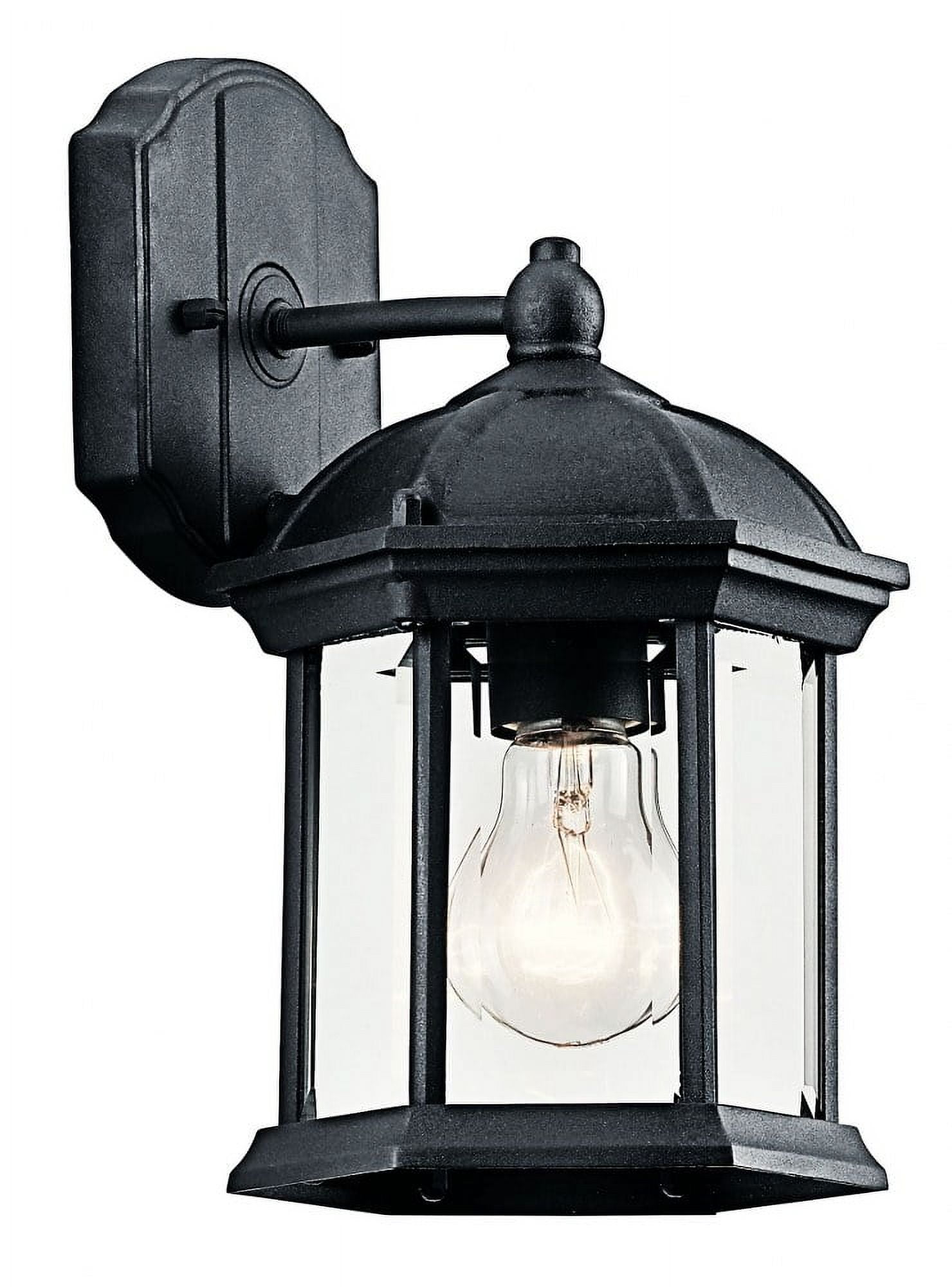 Barrie Black Cast Aluminum Outdoor Wall Lantern with Clear Glass