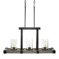 thumbnail image 1 of Kichler Barrington 12.01-in W 3-Light Anvil Iron With Driftwood Rustic Standard Kitchen Island Light with Seeded Shade, 1 of 3