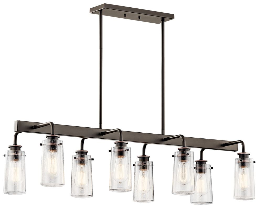 Braelyn Classic Pewter 42" Wide 8-Light Chandelier with Clear Seeded Glass