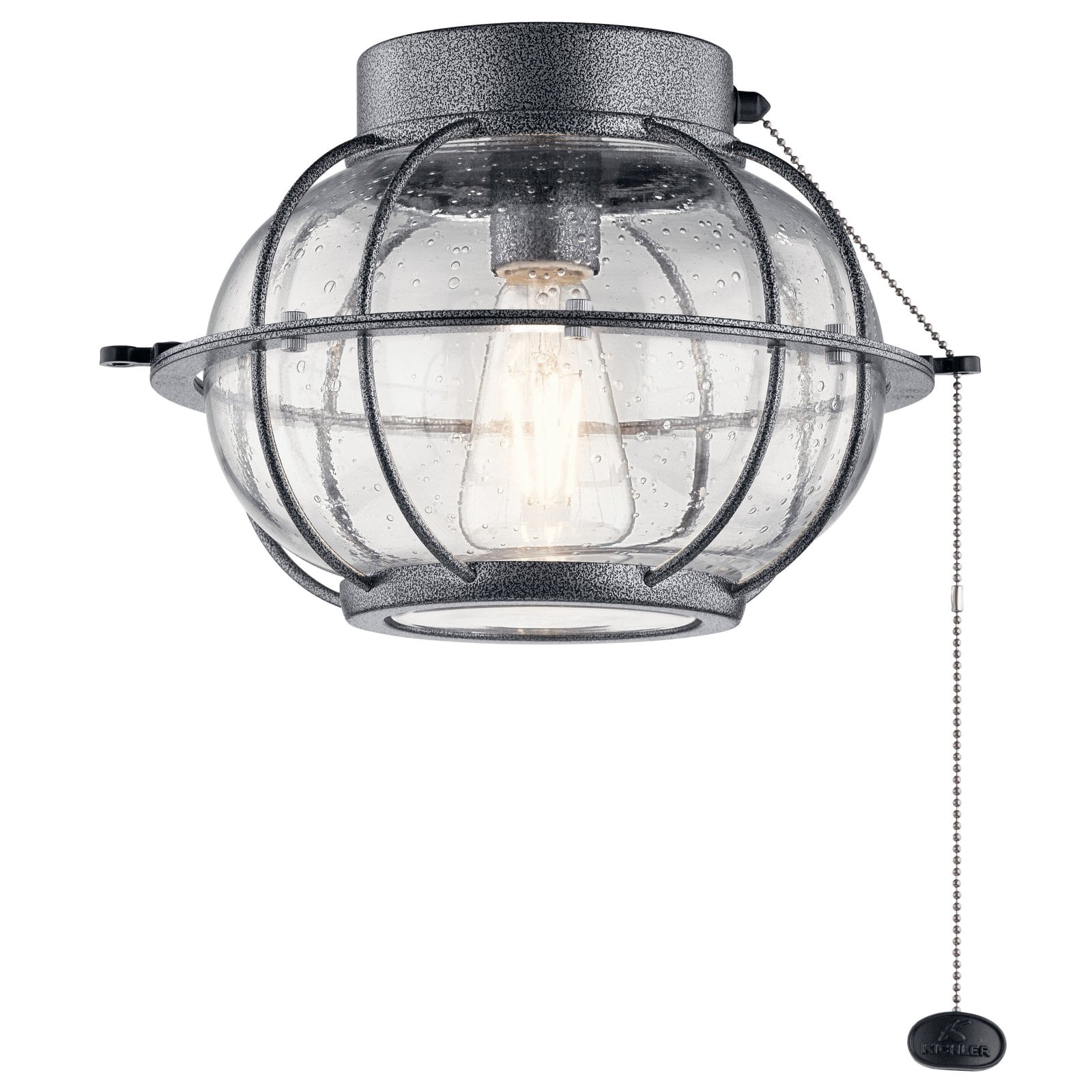 Emerson 3-Light Turtle LED Ceiling Fan Fitter – Brushed Steel, Includes LED Bulbs