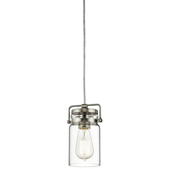 42878NI Kichler Lighting Brinley - 1 light Mini-Pendant - with Vintage Industrial inspirations - 7.75 inches tall by 4.75 inches wide-Brushed Nickel