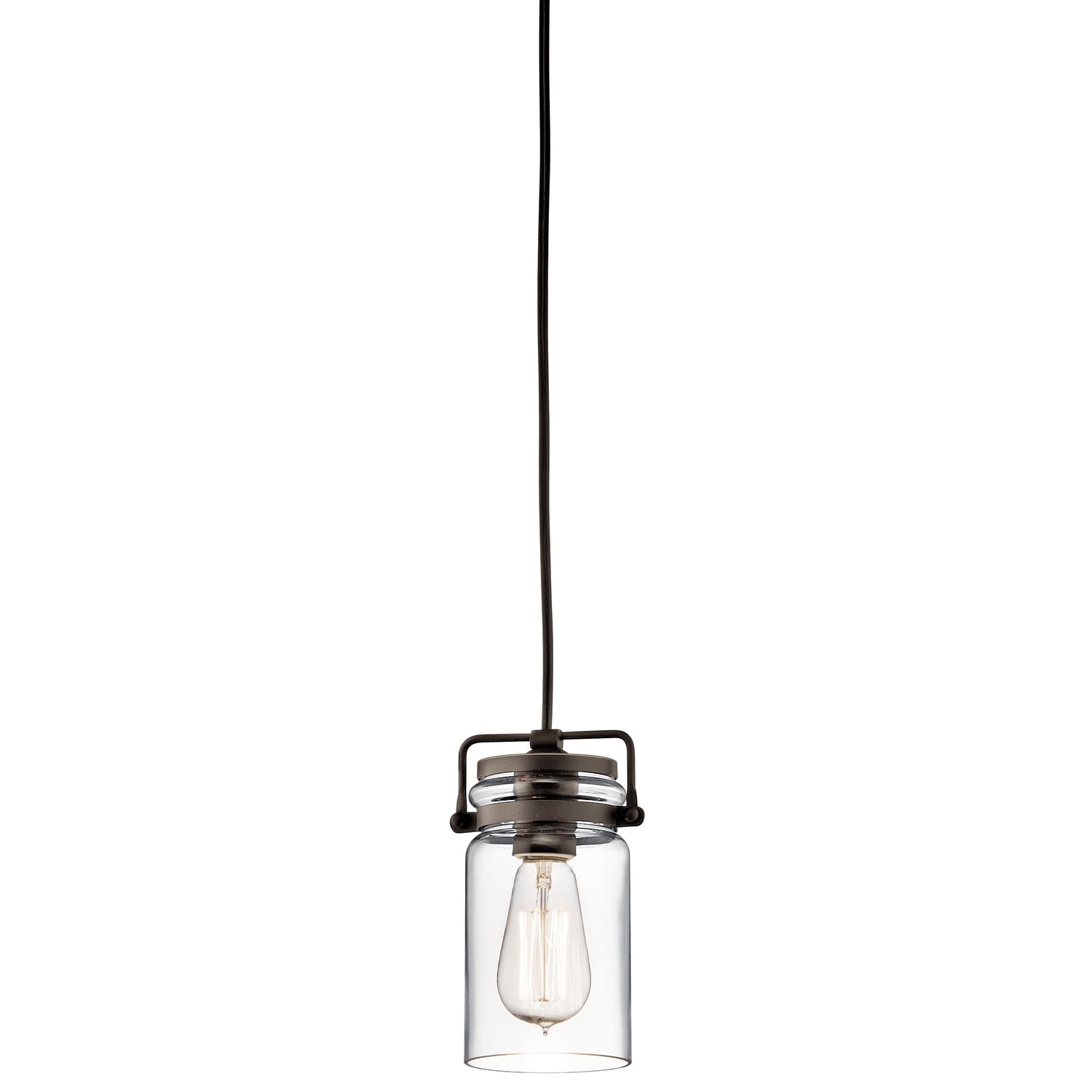 Vintage Olde Bronze Mini Jar Pendant Light with Clear Glass