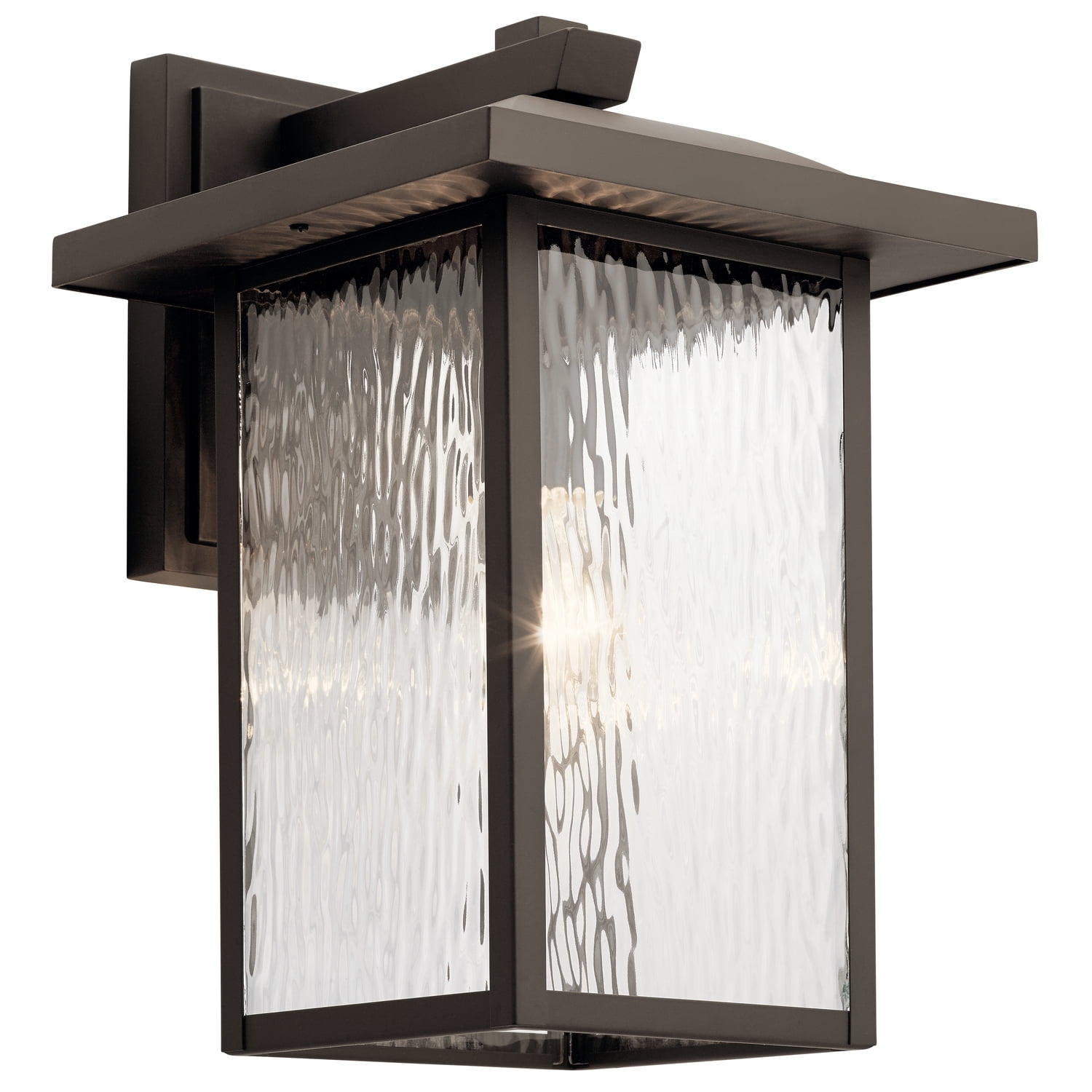 Kichler Capanna 16" 1 Light Olde Bronze Outdoor Wall Sconce with Clear Water Glass
