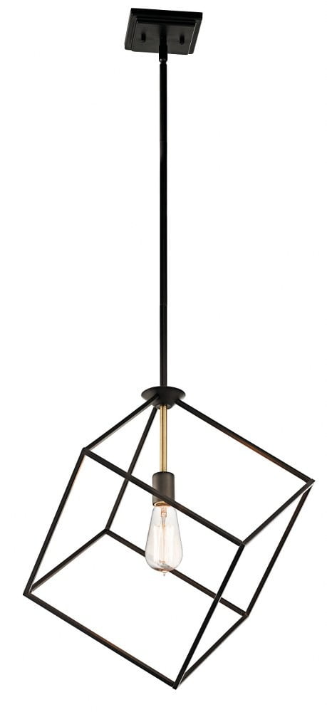 Modern Transitional Black Bronze 17" Glass Island Pendant Light