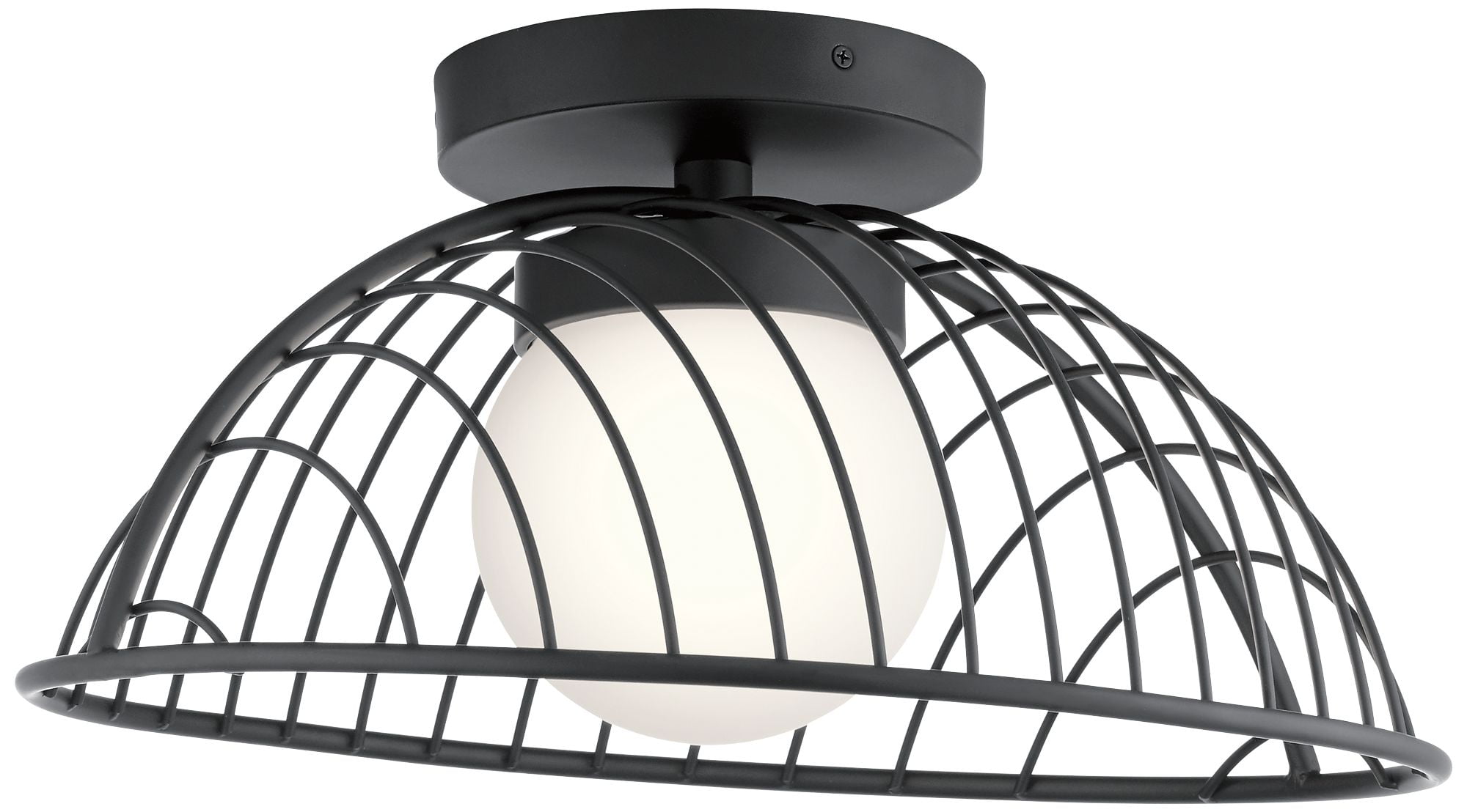 Clevo Matte Black LED Integrated 18" Dome Ceiling Light