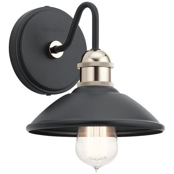 Kichler Clyde 7.5" High Black Finish Industrial Wall Sconce Light