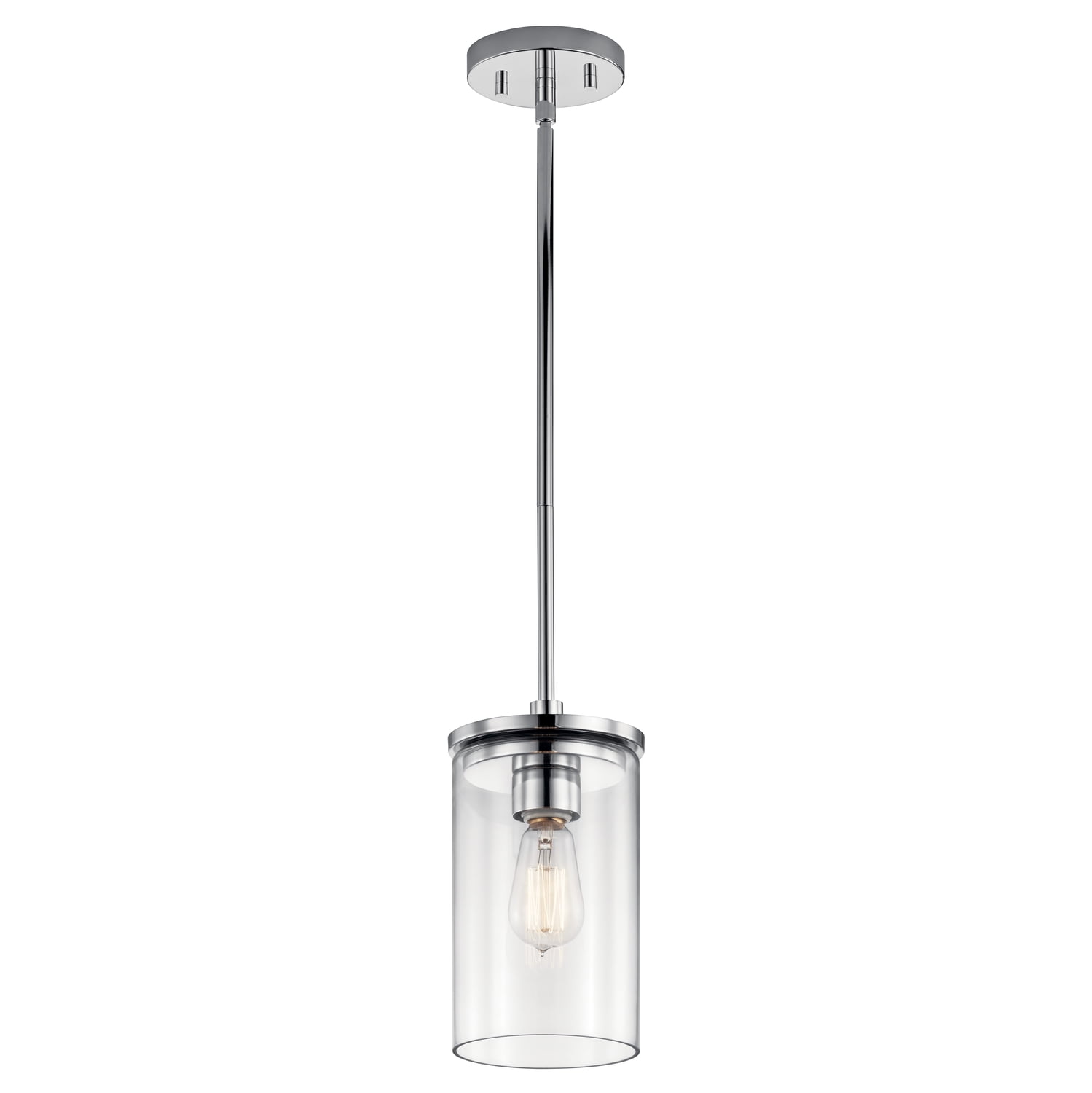 Kichler Crosby 13.75" 5-Light Linear Chandelier – Chrome Finish With Clear Glass For Modern & Traditional Dining Rooms
