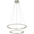 thumbnail image 1 of Kichler Elan Hyvo 36 1/2"W Brushed Nickel 2-Ring LED Pendant Light, 1 of 2