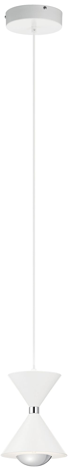 Matte White and Chrome LED Mini Pendant Light