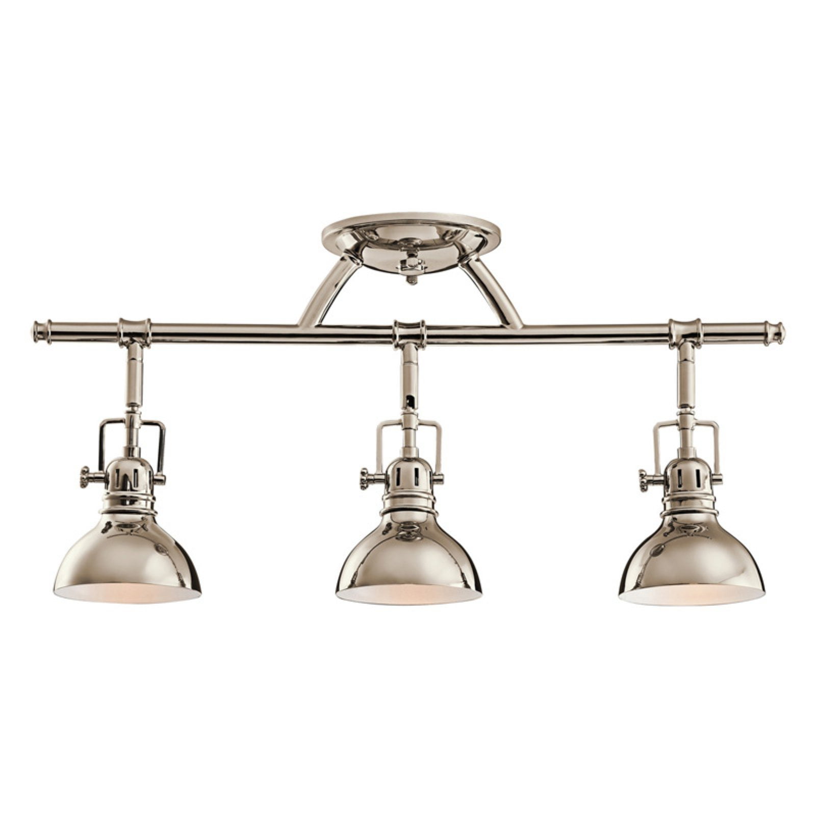 Modern Polished Nickel 3-Light Adjustable Ceiling Track