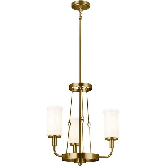 3 Light Mini Chandelier In Homestead Style-21 Inches Tall And 19.75 Inches Wide-Natural Brass Finish -Traditional Installation Kichler Lighting
